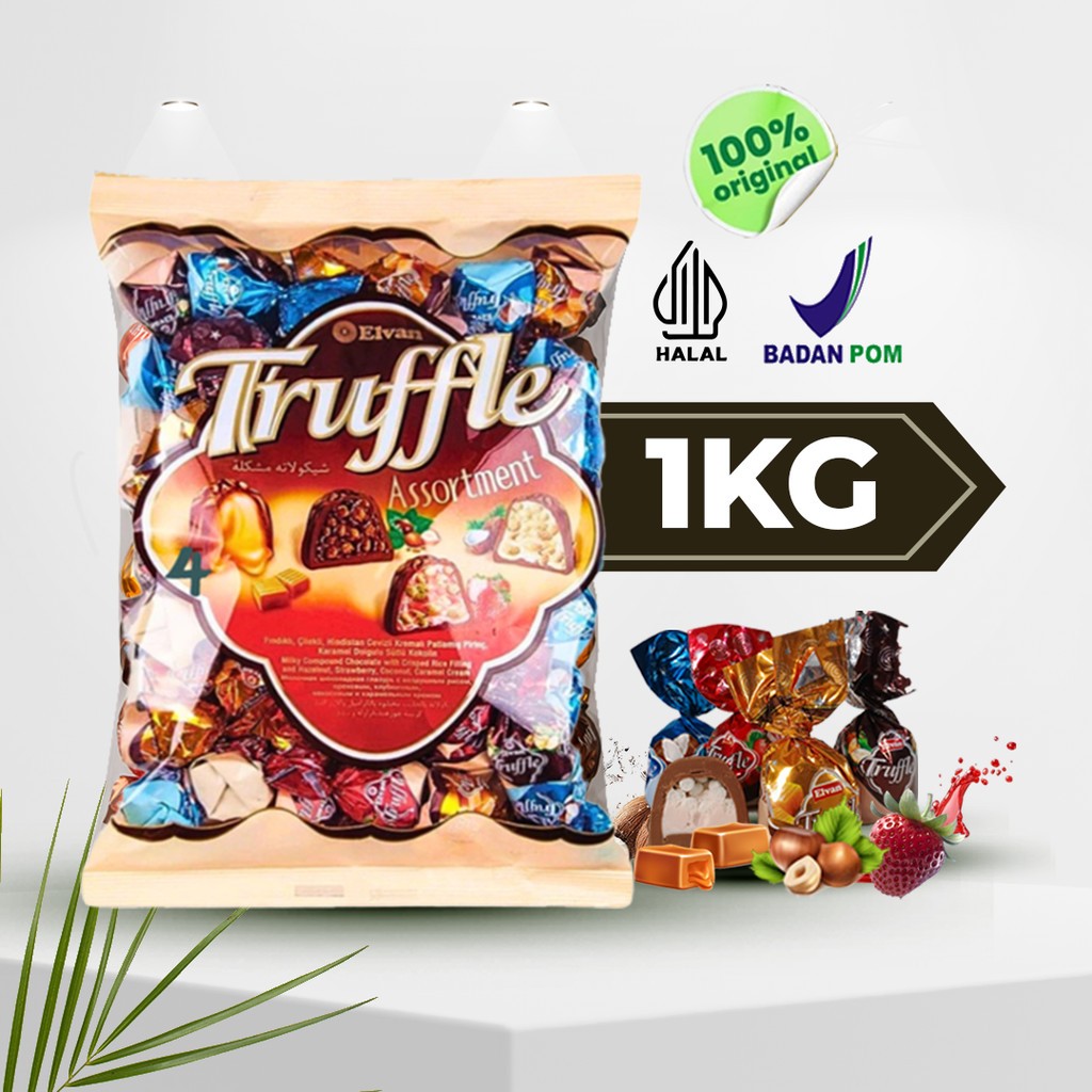 ELVAN - Coklat Truffle Assortment Chocolate Turki 1kg - Coklat Truffle Elvan Arab Turki