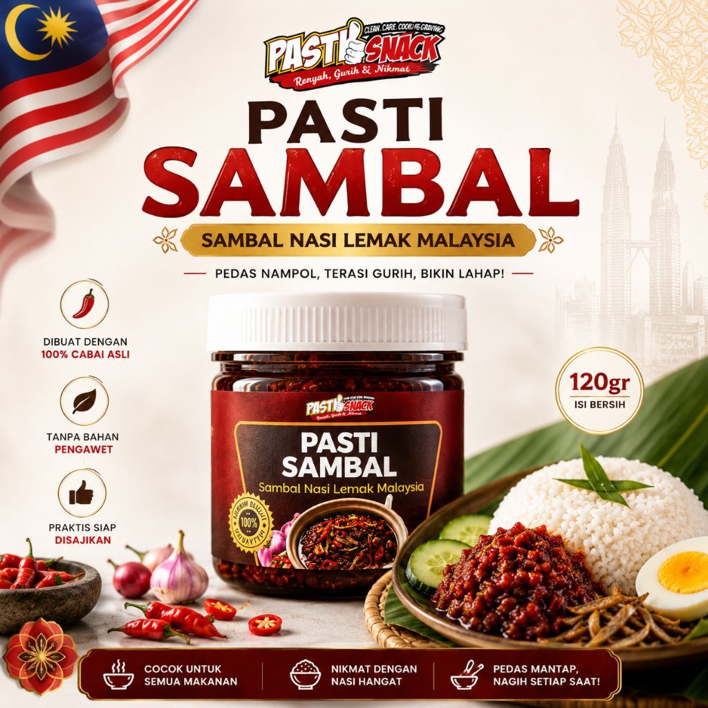 Sambal Nasi Lemak Malaysia 120g | By Pasti Snack Lauk Makan Serbaguna