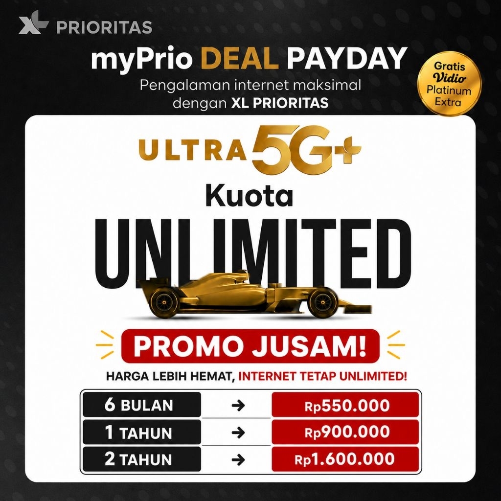 Promo Jusami XL Prioritas Unlimited Ultra 5G+ My Prio Deal