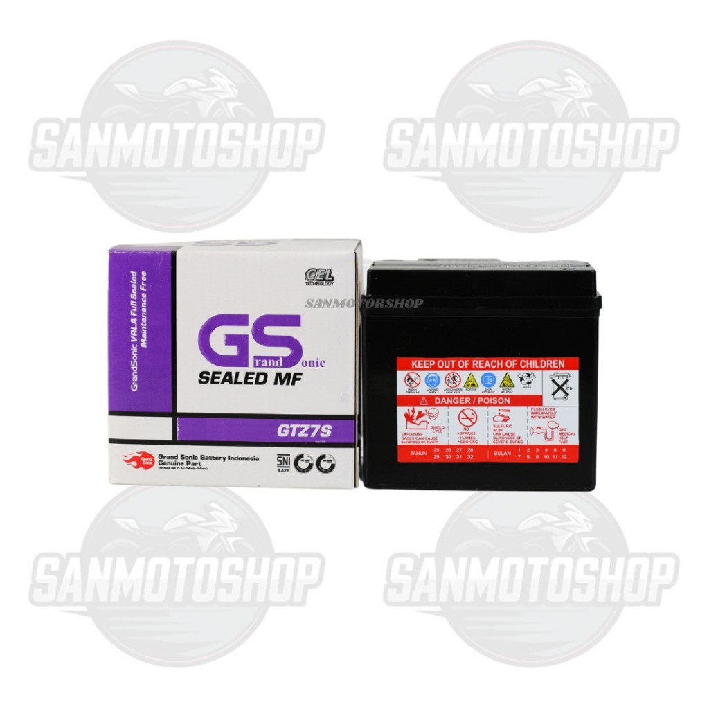 Aki Motor Vario Sonic Bergaransi Aki Kering GTZ7S, Merk : GRAND SONIC GTZ-7S MF