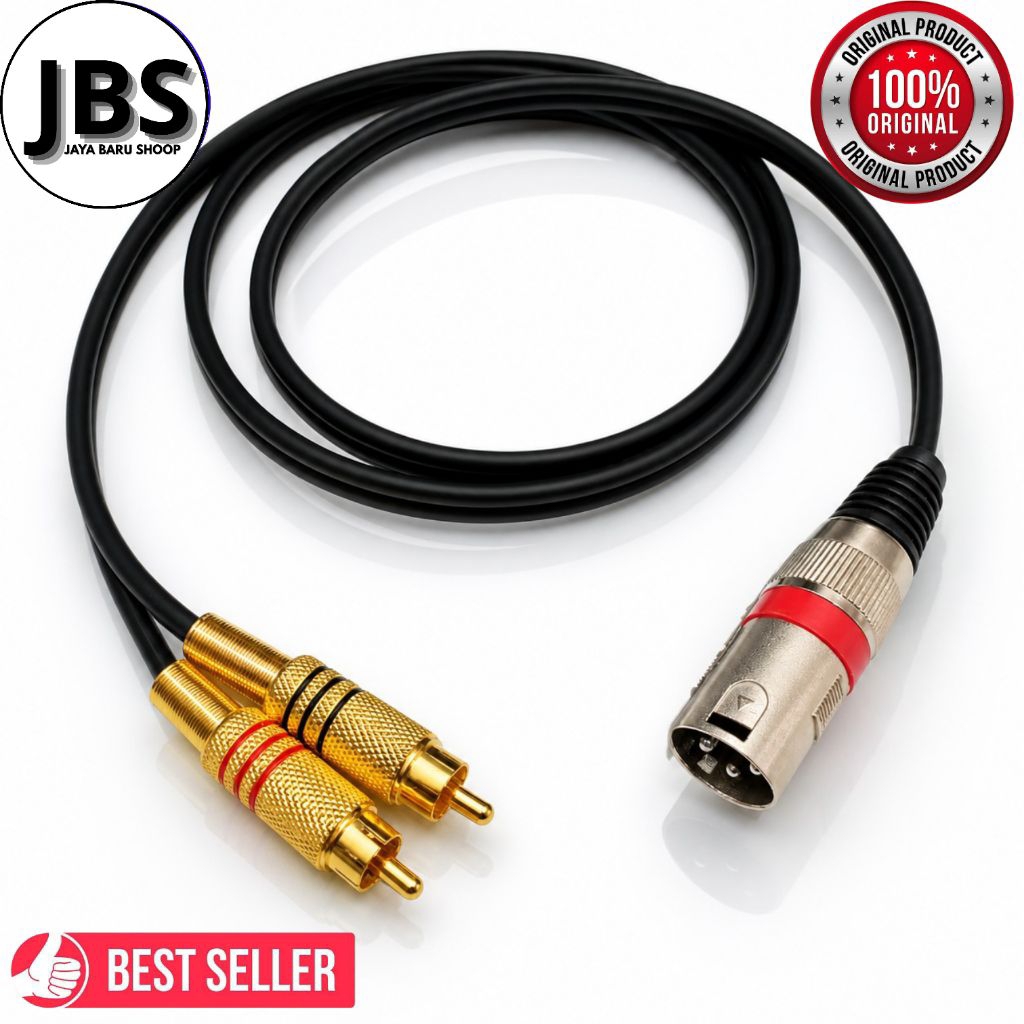 kabel xlr canon male to dual rca / XLR male to dua RCA