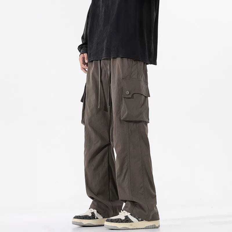 ZARU PANTS - Celana Cargo Pria Oversize Wide Leg Streetwear Korean Style Harajuku Look