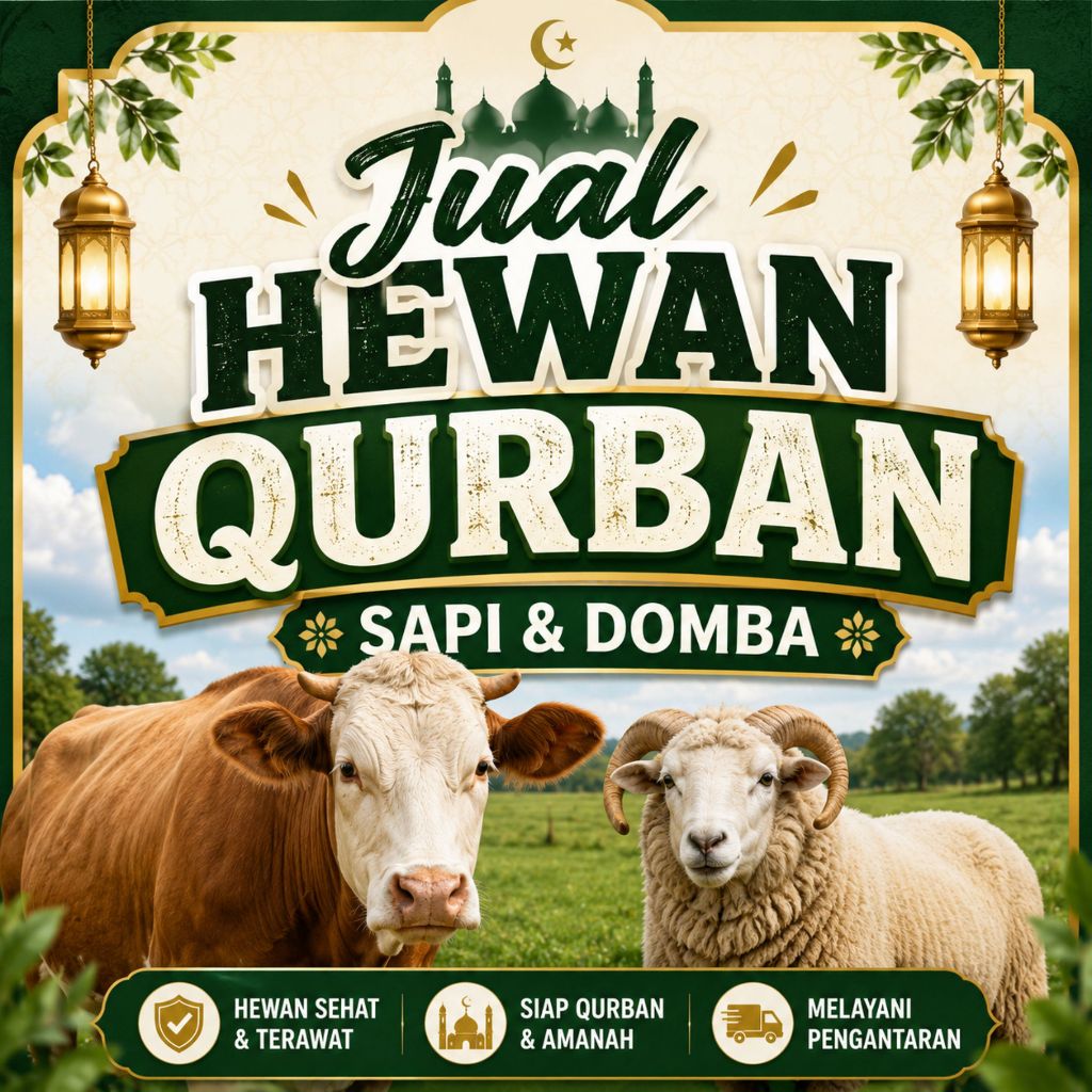 Spanduk Banner Qurban Idul Adha, Hewan Qurban, Pantia Kurban Sapi Domba Kambing