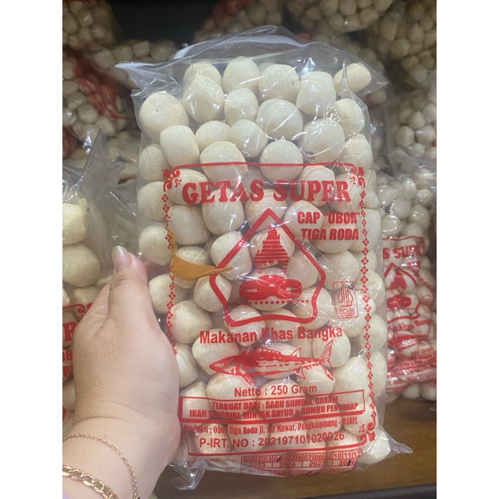 Getas Super Merk Cap Obor Tiga Roda Merah 250gr