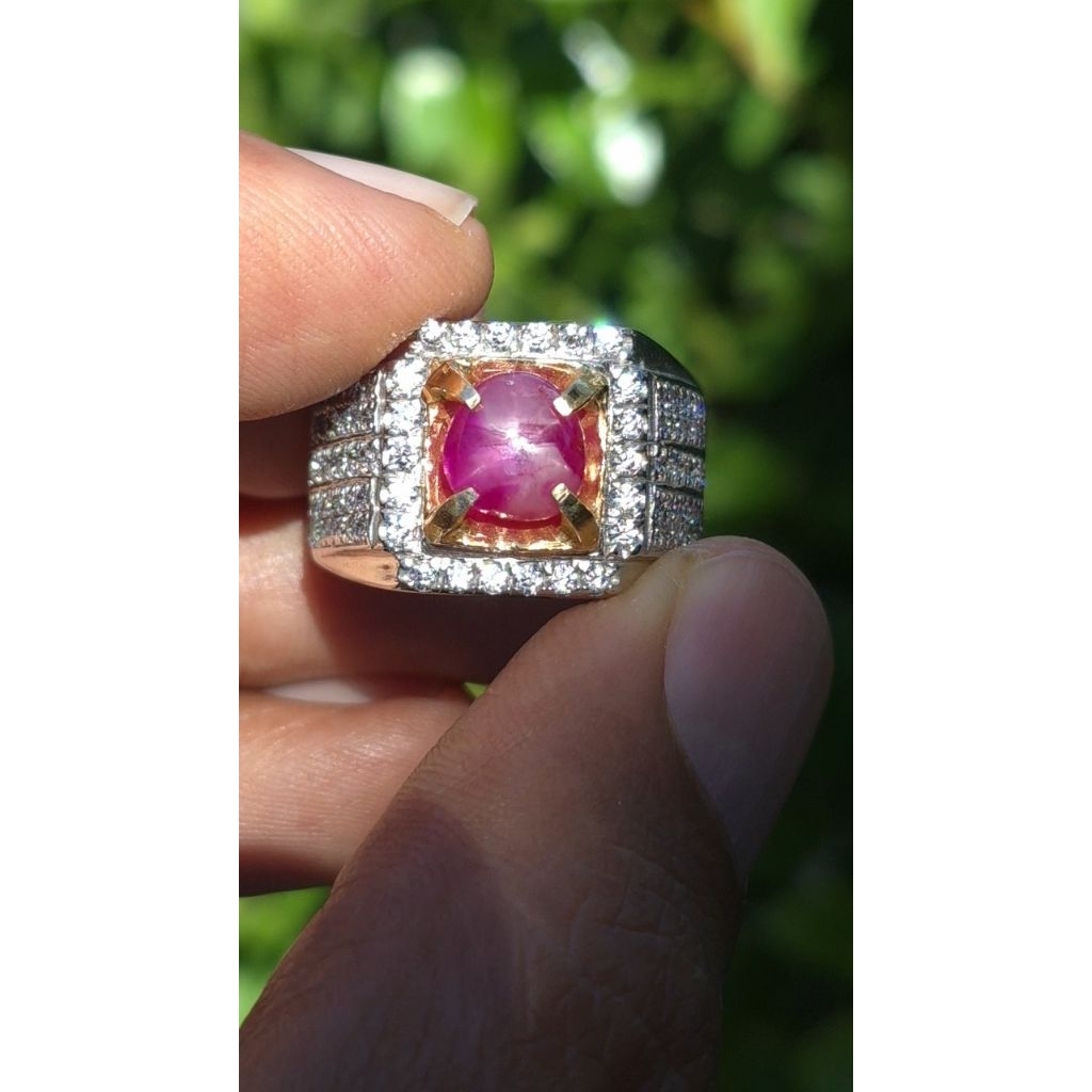 Natural Ruby star burma belang memo WGL lab  mirah windusara  3,13ada bangsing kresnadana dan blue s