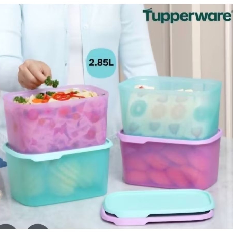Tupperware One Touch Fresh Rectangular 1pc 2.8L  Pak n Stor ECER SATUAN Toples plastik tempat sayur 