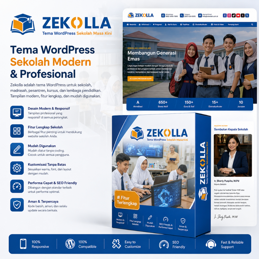 Zekolla Theme - Template Website Sekolah Wordpress Premium