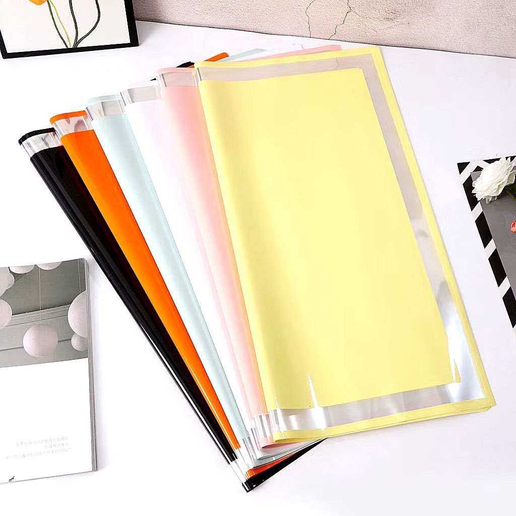 1 Pak (20 Lembar) Kertas Buket Wrapping - Cellophane Double List Warna Transparan - Kertas Wrapping 