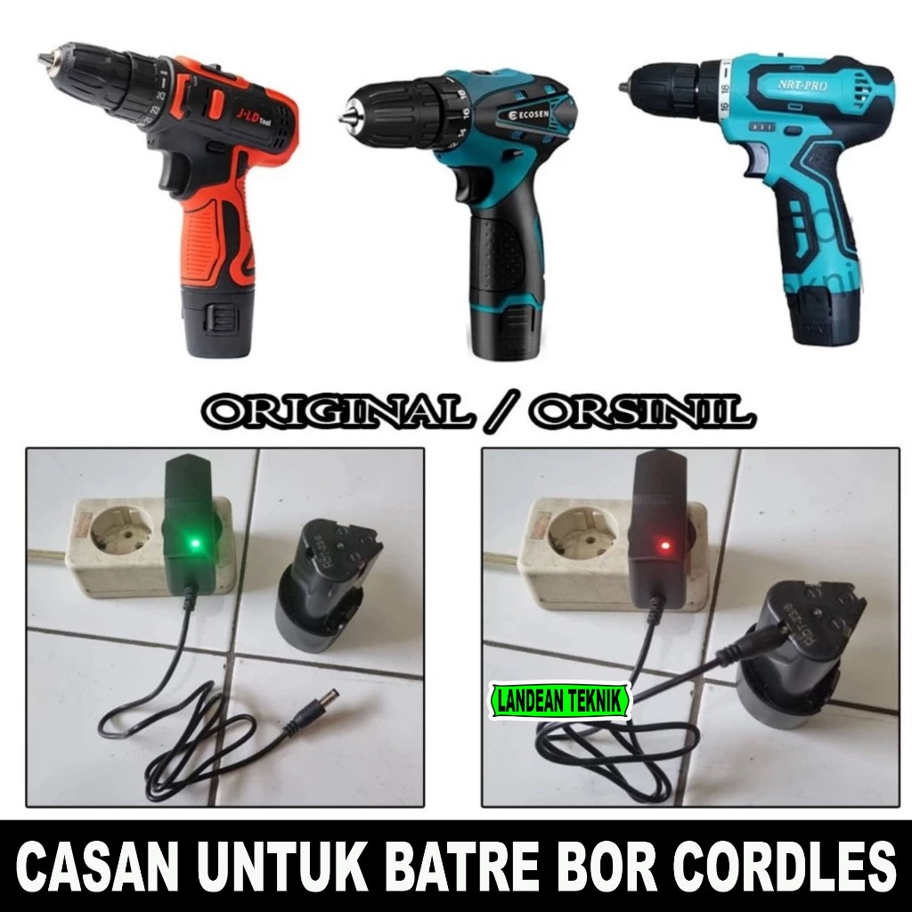 Original Kabel Casan Baterai Mesin Bor Cordless Lampu Led / Kabel Casan Bor Cordles 12 Volt Untuk Se