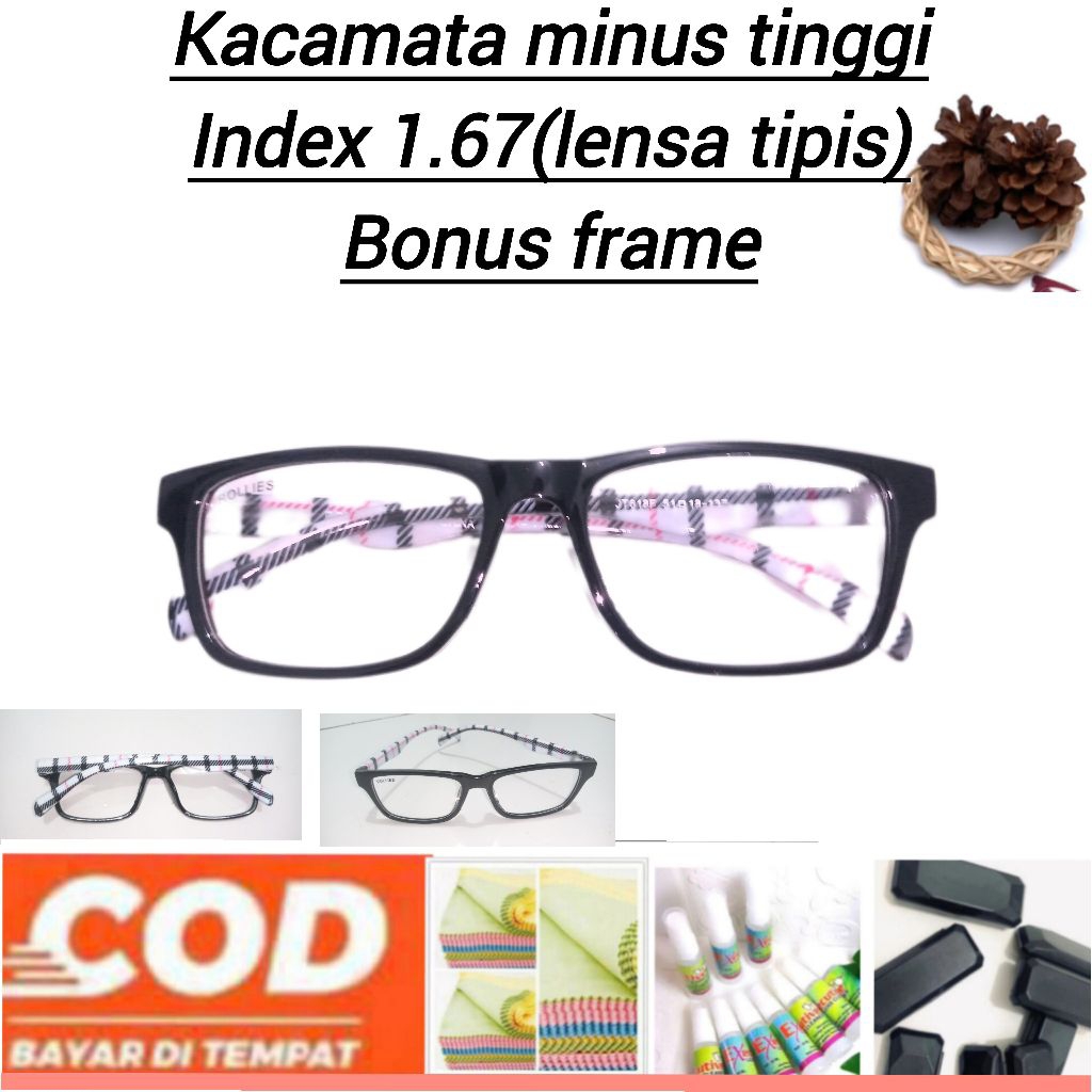 Kacamata Trendy minus tinggi dengan lensa tipis