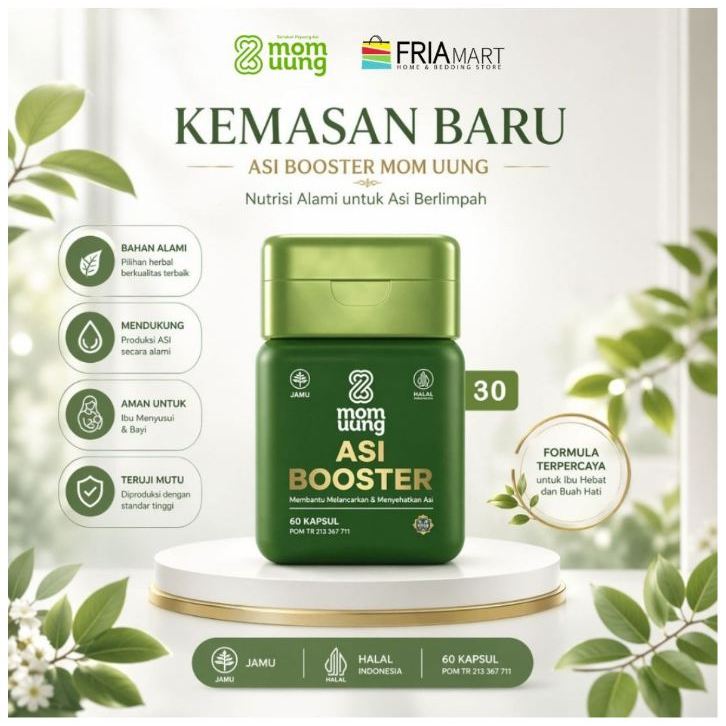 MOM UUNG ASI BOOSTER 30 KAPSUL/ PELANCAR ASI BPOM HALAL NATURAL / MOM UUNG SURABAYA