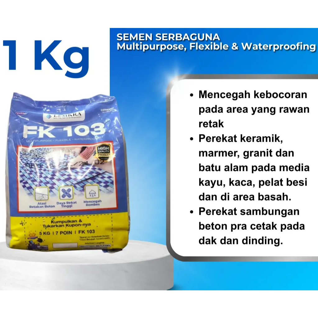 LEMKRA FK 103 Semen Instan 1 Kg Waterproofing Flex Anti Bocor Rembes FK103