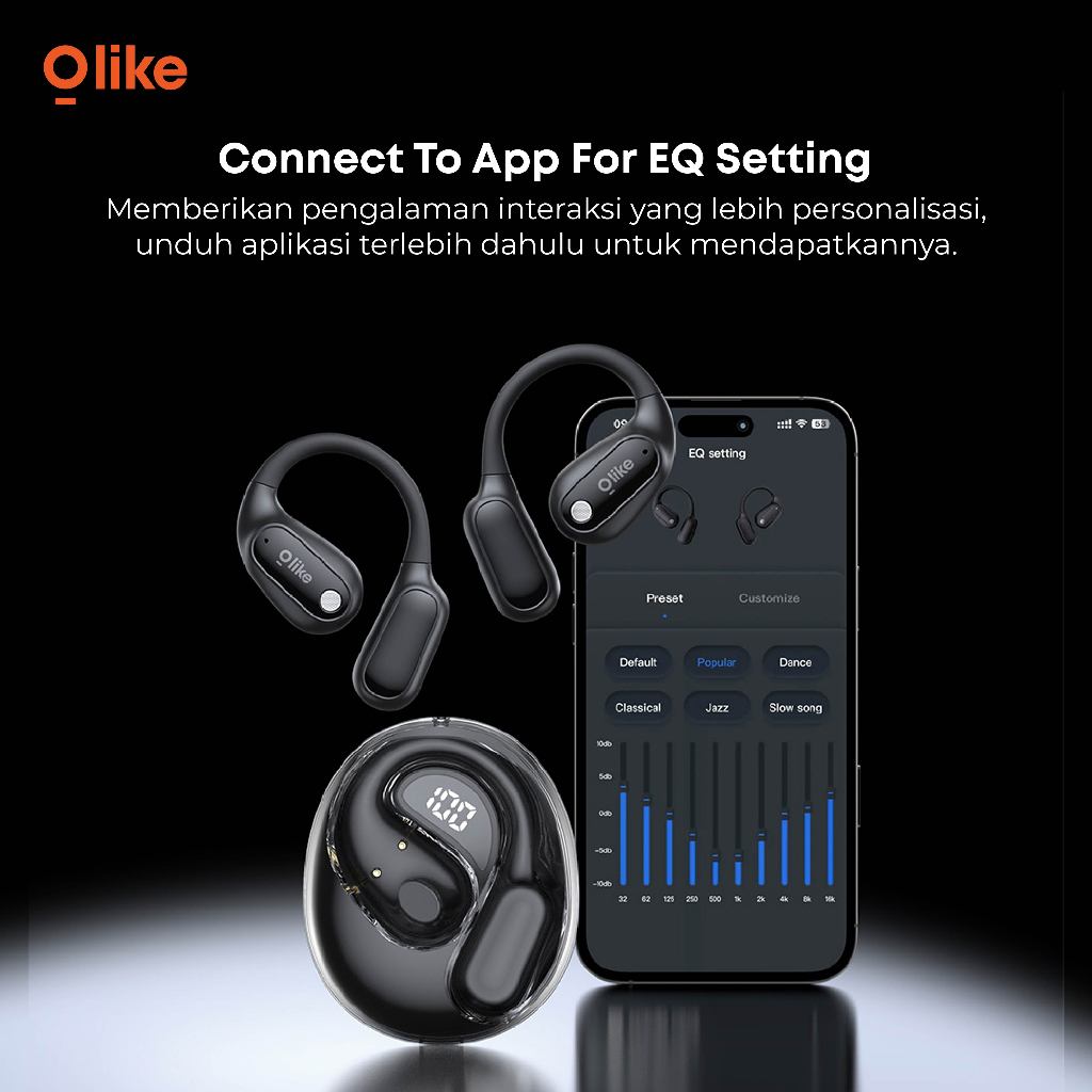 HF BLUETOOTH TWS OLIKE OPENFIT A1 BLACK