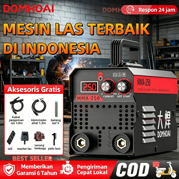 [COD]DOMHOAI Mesin las MMA-250 alat las listrik 450 watt  IGBT  mesin las inverter alat las listrik 