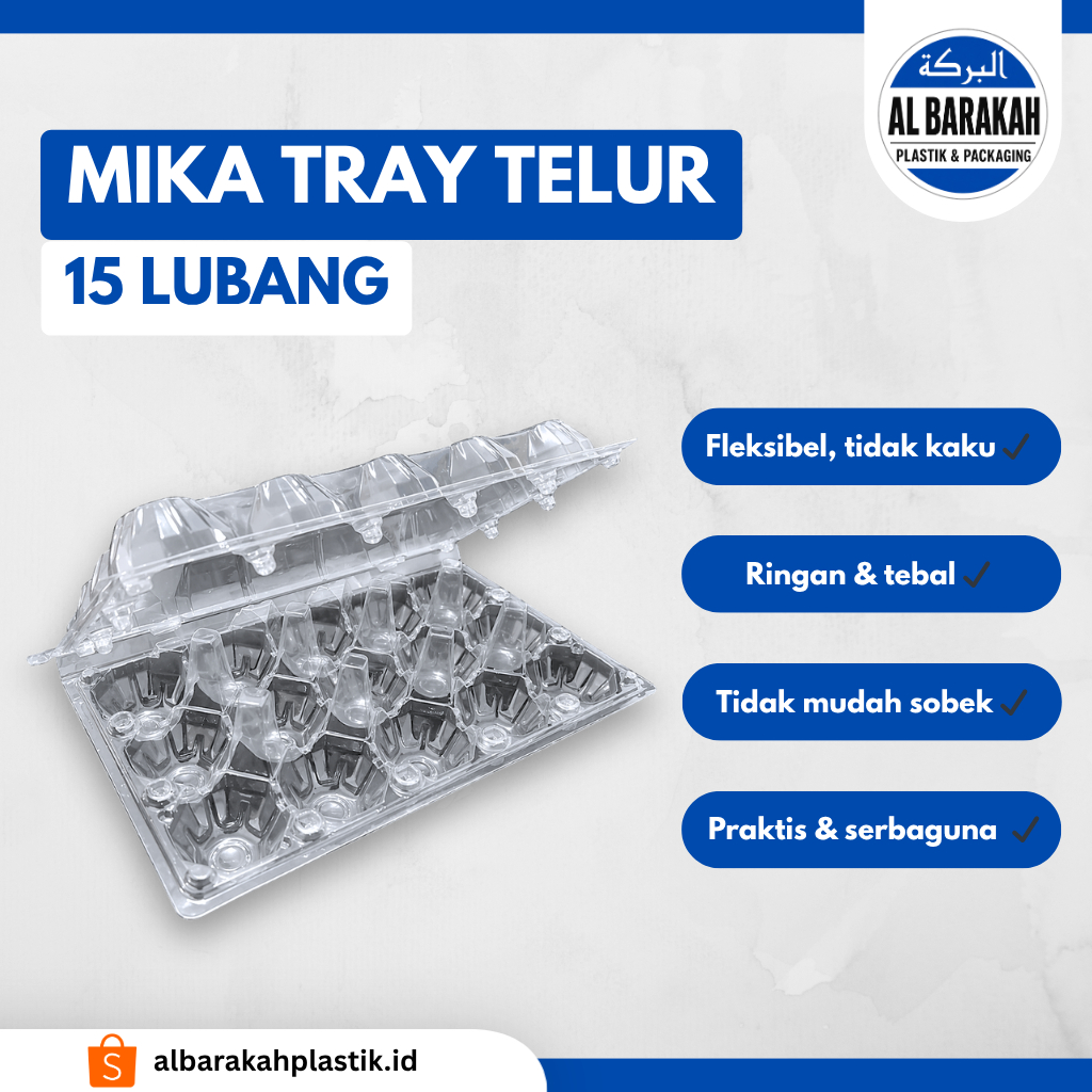 Mika Telur Isi 15 Lubang Egg Tray Dengan Pengunci | Al Barakah Plastik