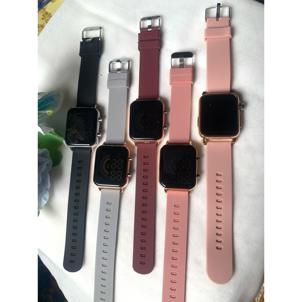 Jam Tangan Wanita Cewek Led Watch Terbaru Jam Fashion Watch Digital Tali Rubber