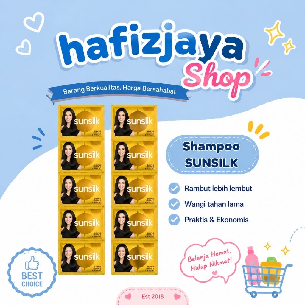 Sunsilk Renceng 24 Sachet - Melembutkan, Berkilau, Segar, dan Anti Lemek