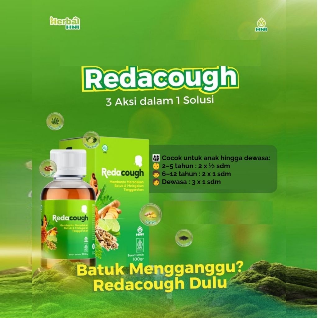 REDACOUGH HNI HPAI - Membantu meredakan batuk dan melegakan tenggorokan