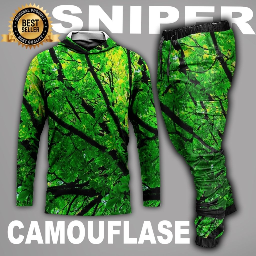 setelan baju camo/setelan pakaian berburu/set baju hunting/set baju camo
