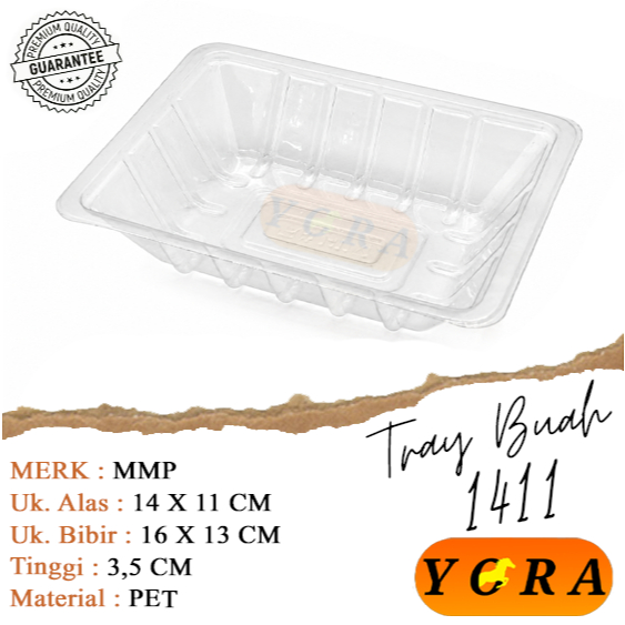 [100 PCS] Tray Mika Buah Salad / Tray 1411 / Tray Buah & Daging / Tray Sayur / Tray Wadah Alas Buah 