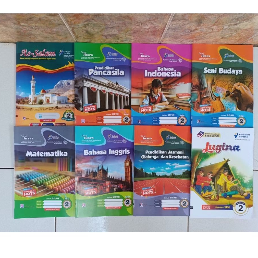 Buku LKS Sang Juara, As-Salam, dan Lugina Kelas 2 SD/MI Semester 1 Ganjil Kurikulum Merdeka (Mata Pe