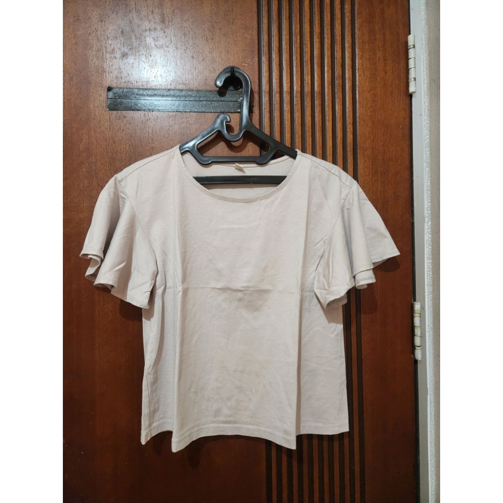 Top/Blouse/ Kaos Wanita UNIQLO oversize lengan flare warna light grey