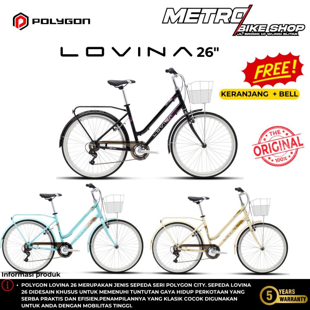 Sepeda mini / CTB / City Bike Polygon Lovina 26 sepeda cewek ORIGINAL Sepeda cewek dewasa Polygon