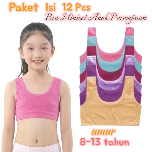 12 Pcs Bra Miniset Motif Anak Remaja SD/SMP Bra Miniset Remaja // Pakaian Dalam Bra Bh MiniSet Wanit
