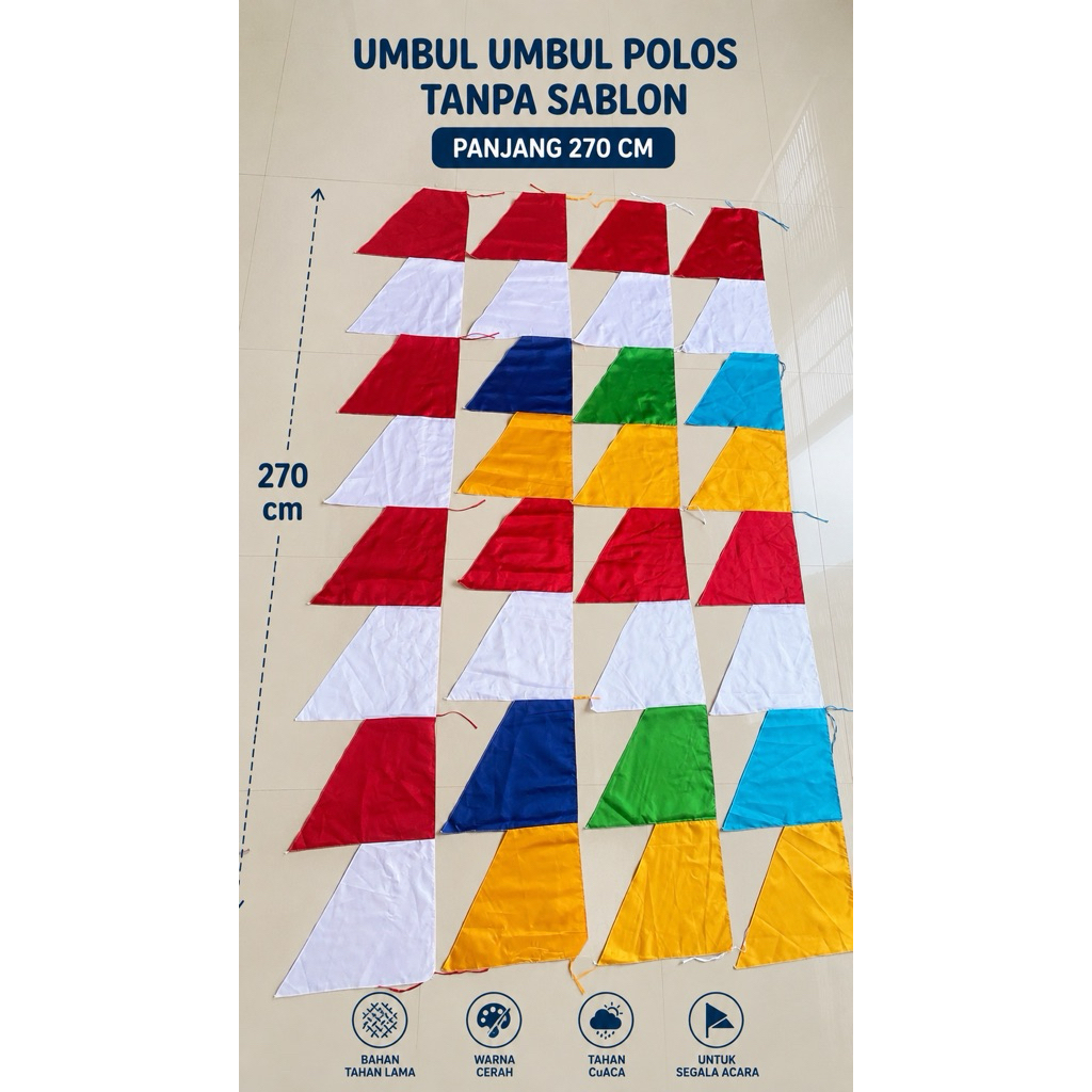 bendera umbul umbul warna warni polos tanpa sablon/umbul umbul merah putih.umbul umbul warna warni