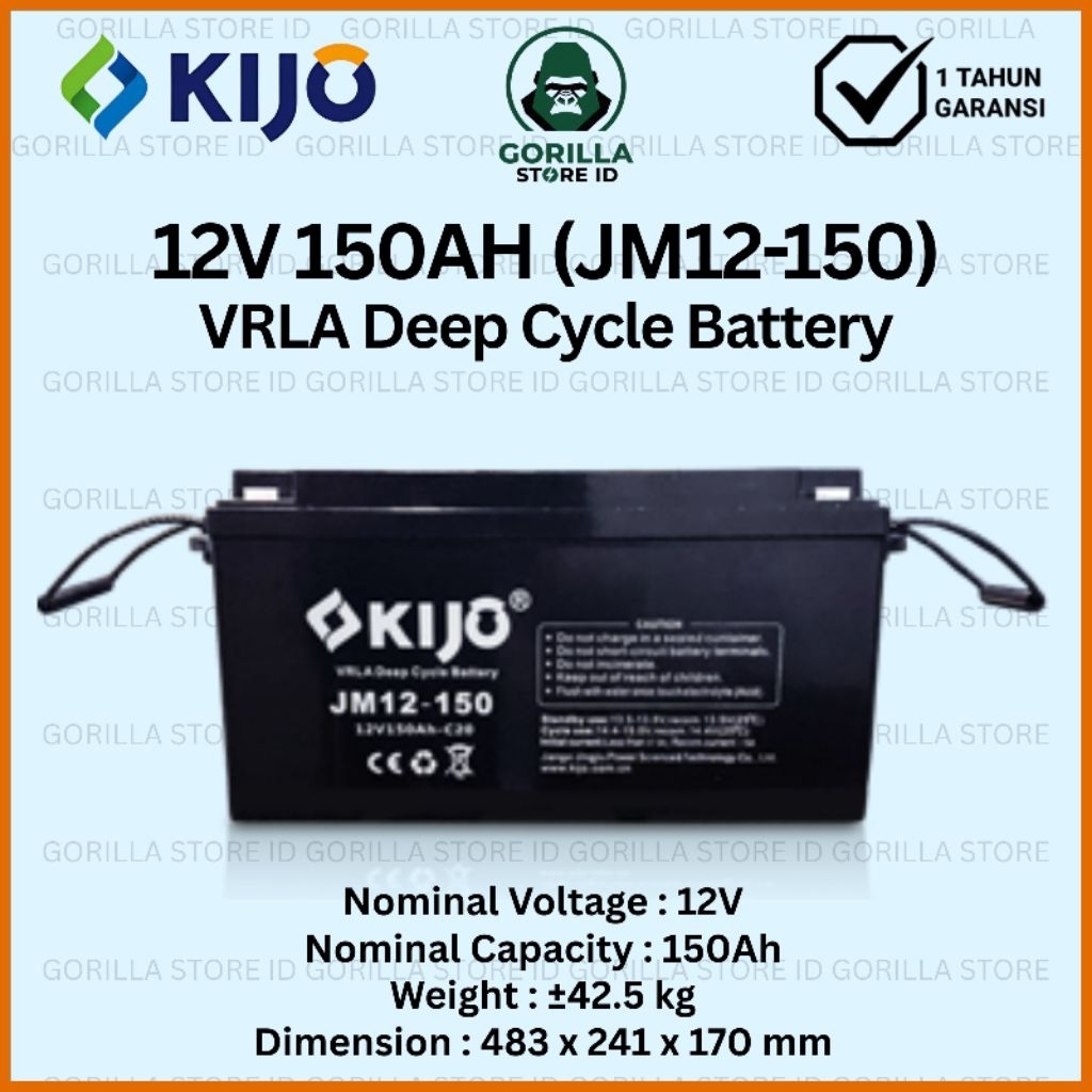Baterai Aki VRLA KIJO 12V 150AH