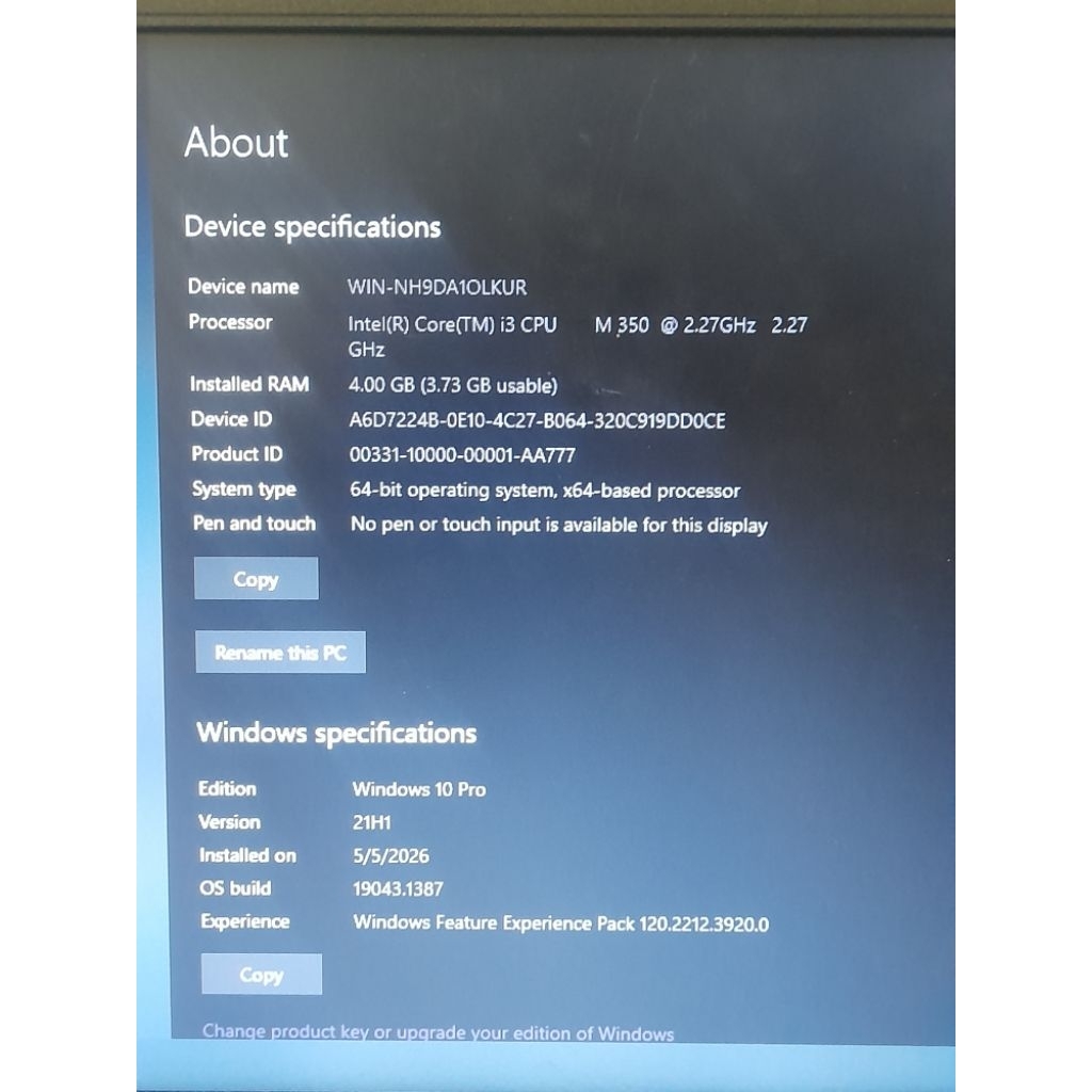 LAPTOP TOSHIBA TECRA M11 INTEL CORE I3- M350