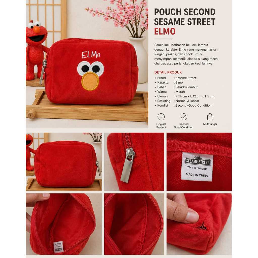POUCH SECOND SESAME STREET ELMO