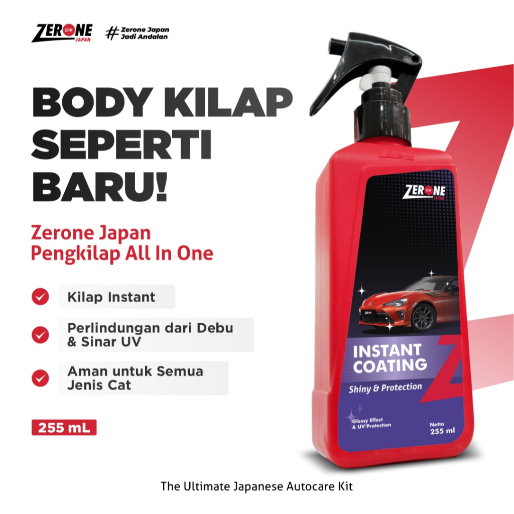 Pengkilap Body Mobil Motor Zerone Japan Perawatan Cat Nano Ceramic Coating Nanotech