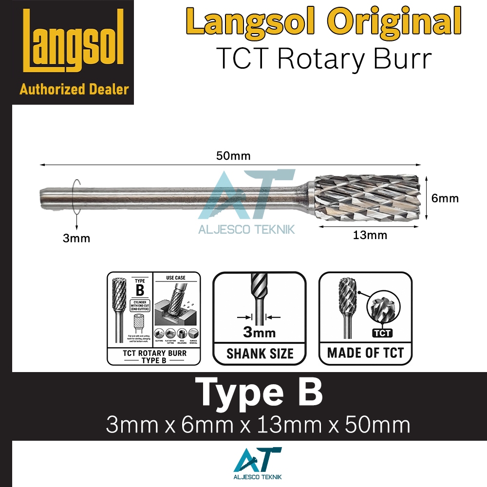 LANGSOL MATA TUNER TCT TYPE B SHANK 3MM – TCT ROTARY BURR