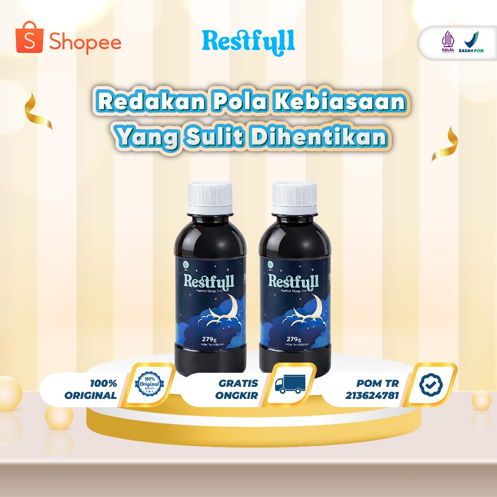 Redakan Pola Kebiasaan Yang Sulit Dihentikan - 2 Botol Restfull Hyperarousal - Ekstrak Akar Valerian