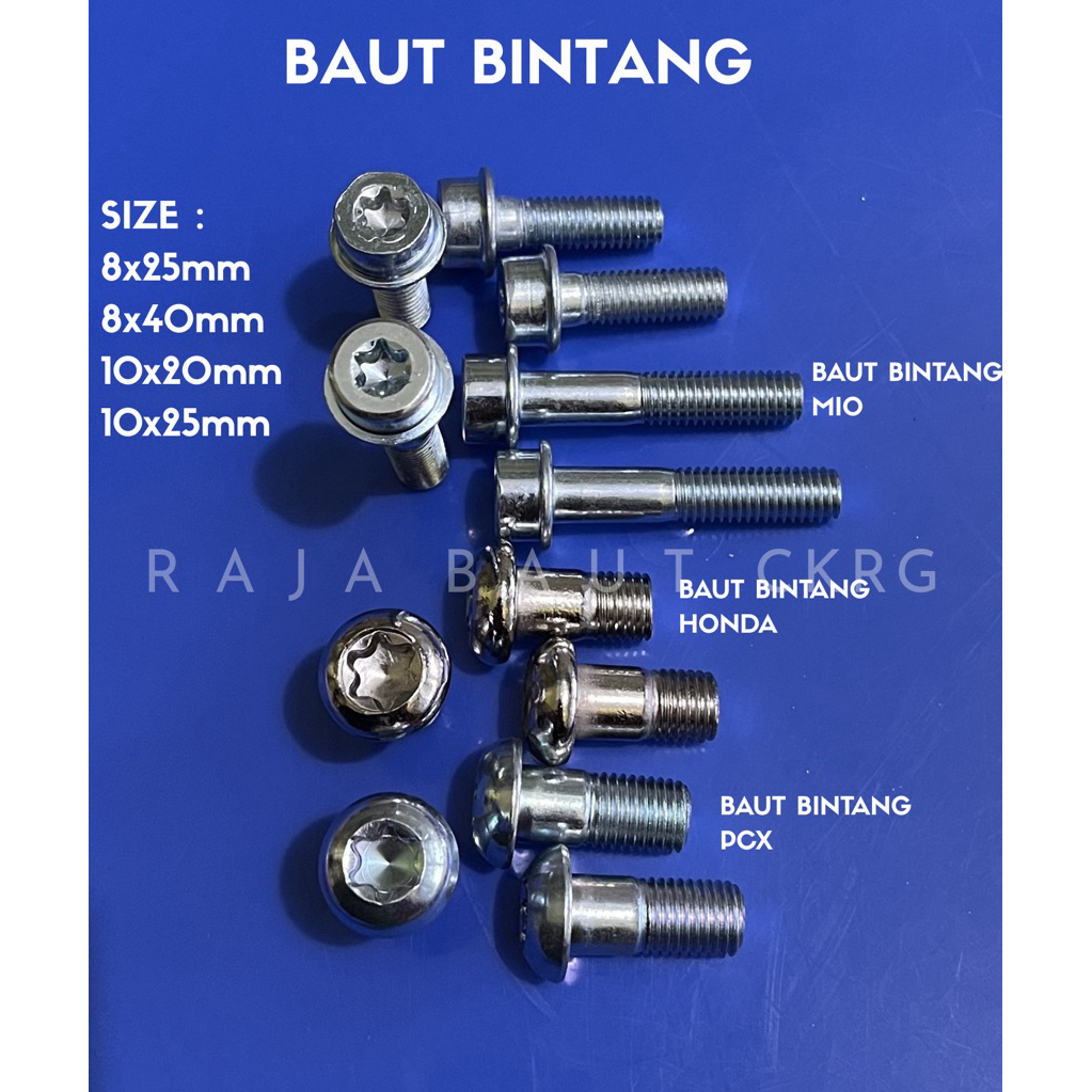 BAUT BINTANG CAKRAM HONDA | BAUT BINTANG CAKRAM YAMAHA | BAUT KUNCI L