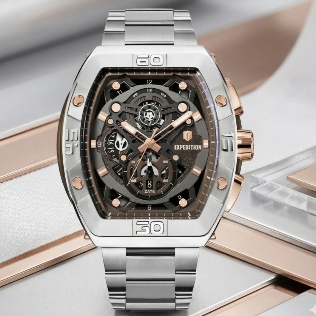 Expedition 6800 Silver Rosegold Rantai Pria Original