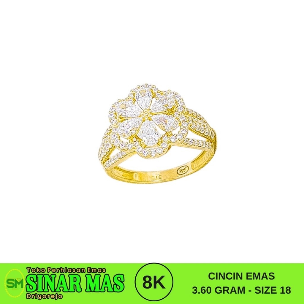 Cincin emas 8 karat 3.60gr size 18
