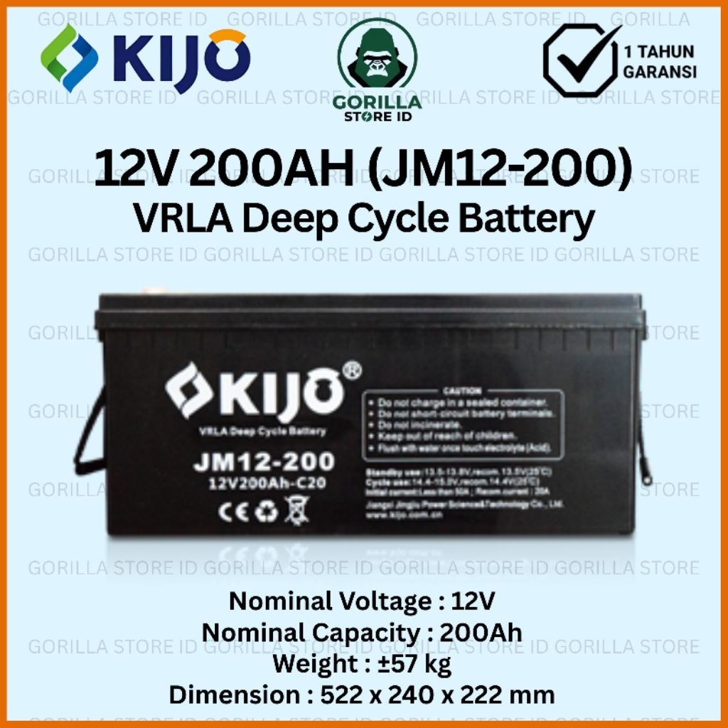Baterai Aki VRLA KIJO 12V 200AH