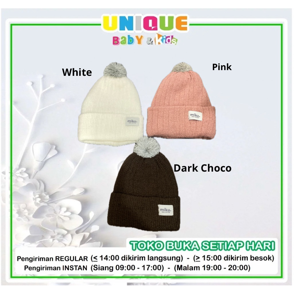 MIKU Baby and kids Topi rajut anak 0-1 Tahun