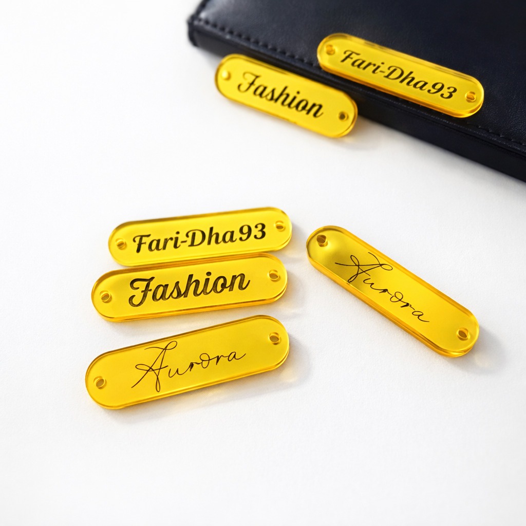 Label Akrilik Termurah / Label Hijab / Label Gamis / Branding Produk