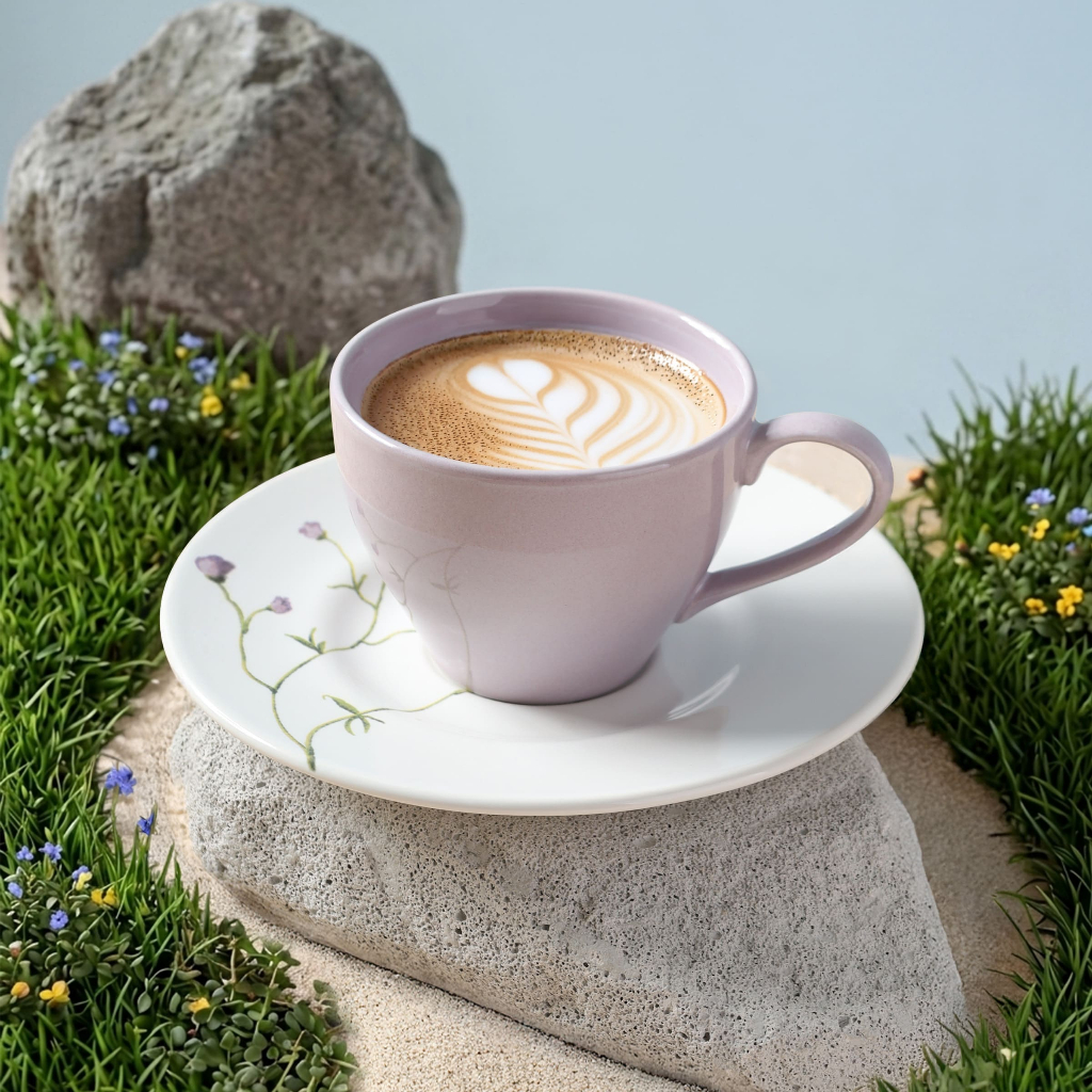 Sango Set Cangkir Lavender Isi 4 | Gelas Teh Kopi Souvenir Mewah Classic Elegan Premium Estetik SNI