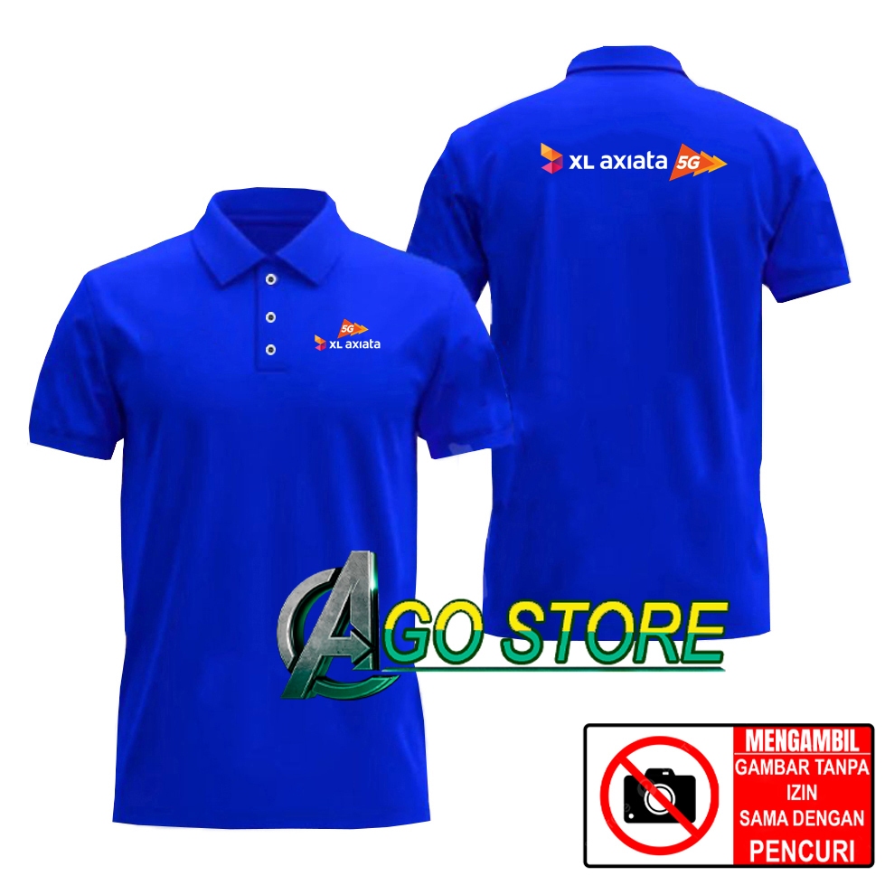 Polo Shirts Kaos Baju kerah Model Polo Shirts Kerah Seragam XL axiata 5G - XL AXIATA 5G Sablon Digit