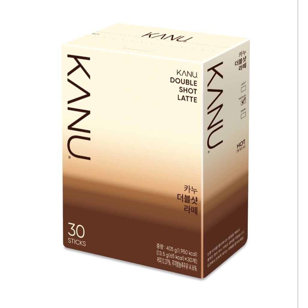 KANU DOUBLE SHOT LATTE 30 SACHET/MAXIM KANU/KOPI KOREA