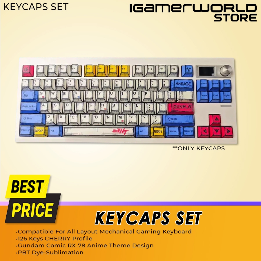 Keycaps Gundam PBT Dyesub for Mechanical Keyboard