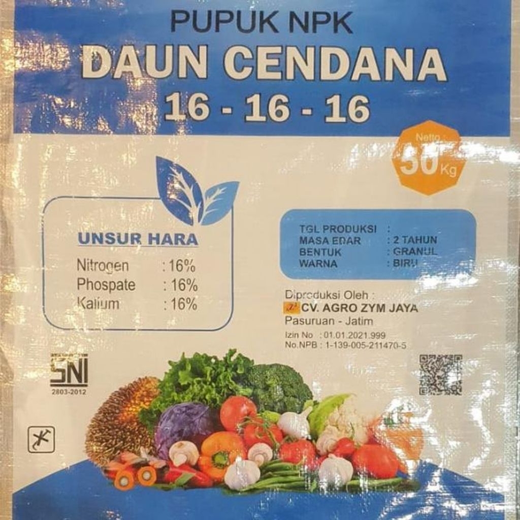 Pupuk NPK daun Cendana 16-16-16