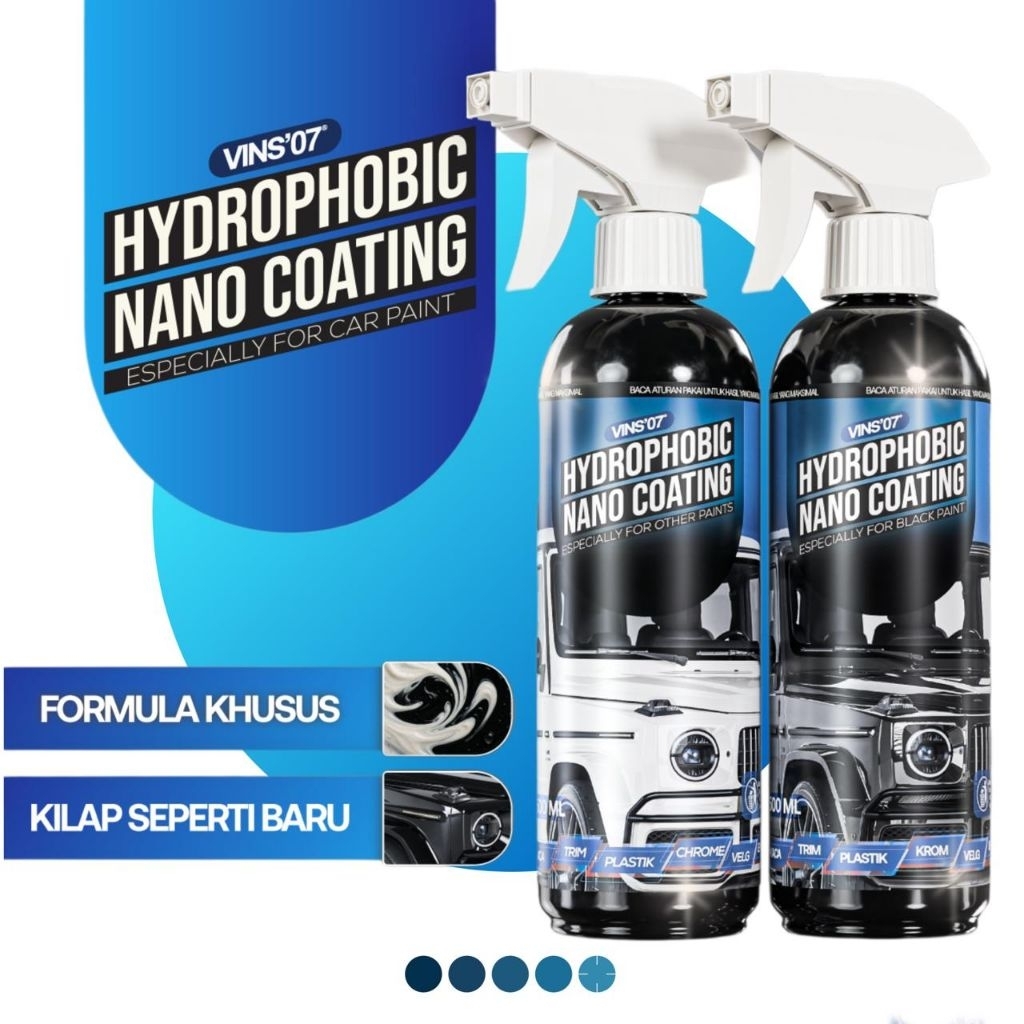 HYDROPHOBIC NANO COATING | VINS 07 | PENGKILAP MOBIL DAN MOTOR SERBAGUNA DENGAN NANO COATING EFEK HI