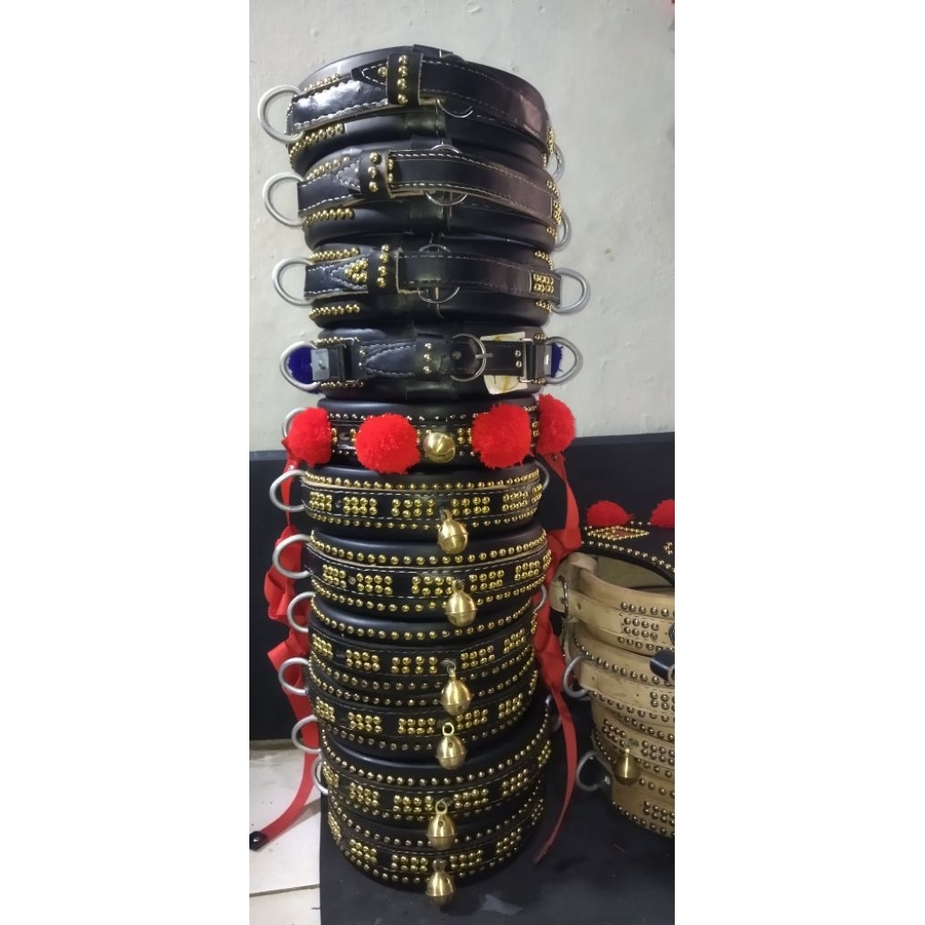 kalung domba (Gongseng)full kulit hitam asli