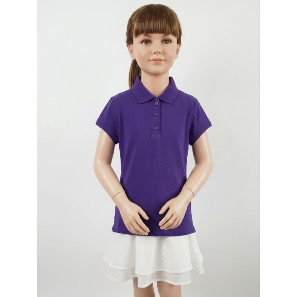 Polo Shirt Anak Perempuan Ungu Polos | Kaos Anak Perempuan 017