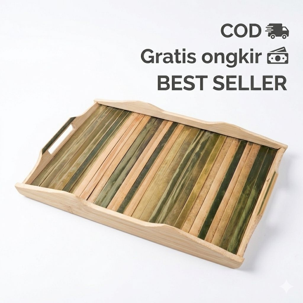 Baki bambu/nampan/tatakan piring gelas(unik)